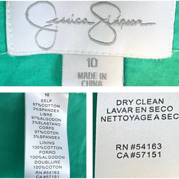 Jessica Simpson Green Fit and Flare Dress 10 Work Cocktail - Picture 4 of 5